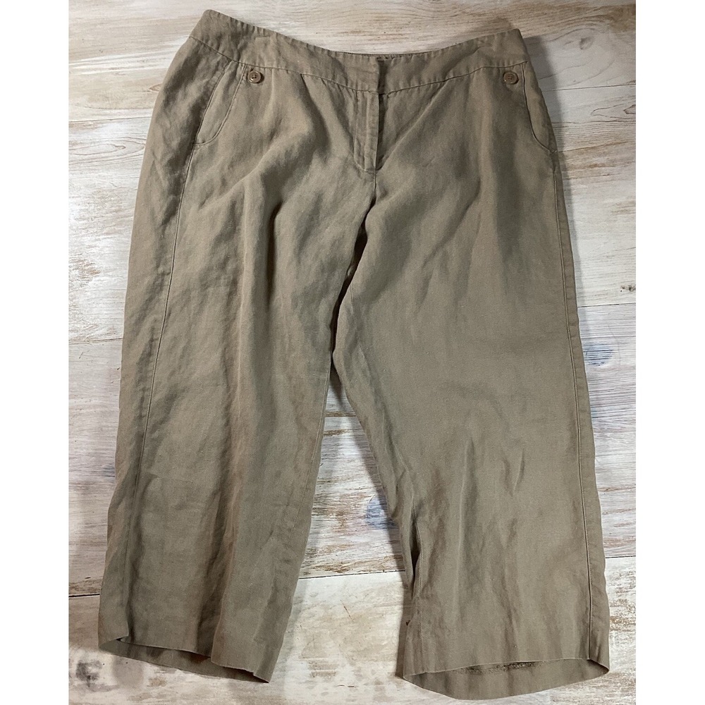 Brown 100% Linen Pants Women's Size‎ 14